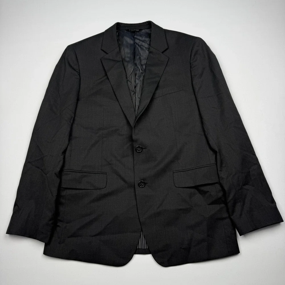 Banana Republic Suit Jacket Mens 38S Gray Standard Fit Marzotto Super 120s